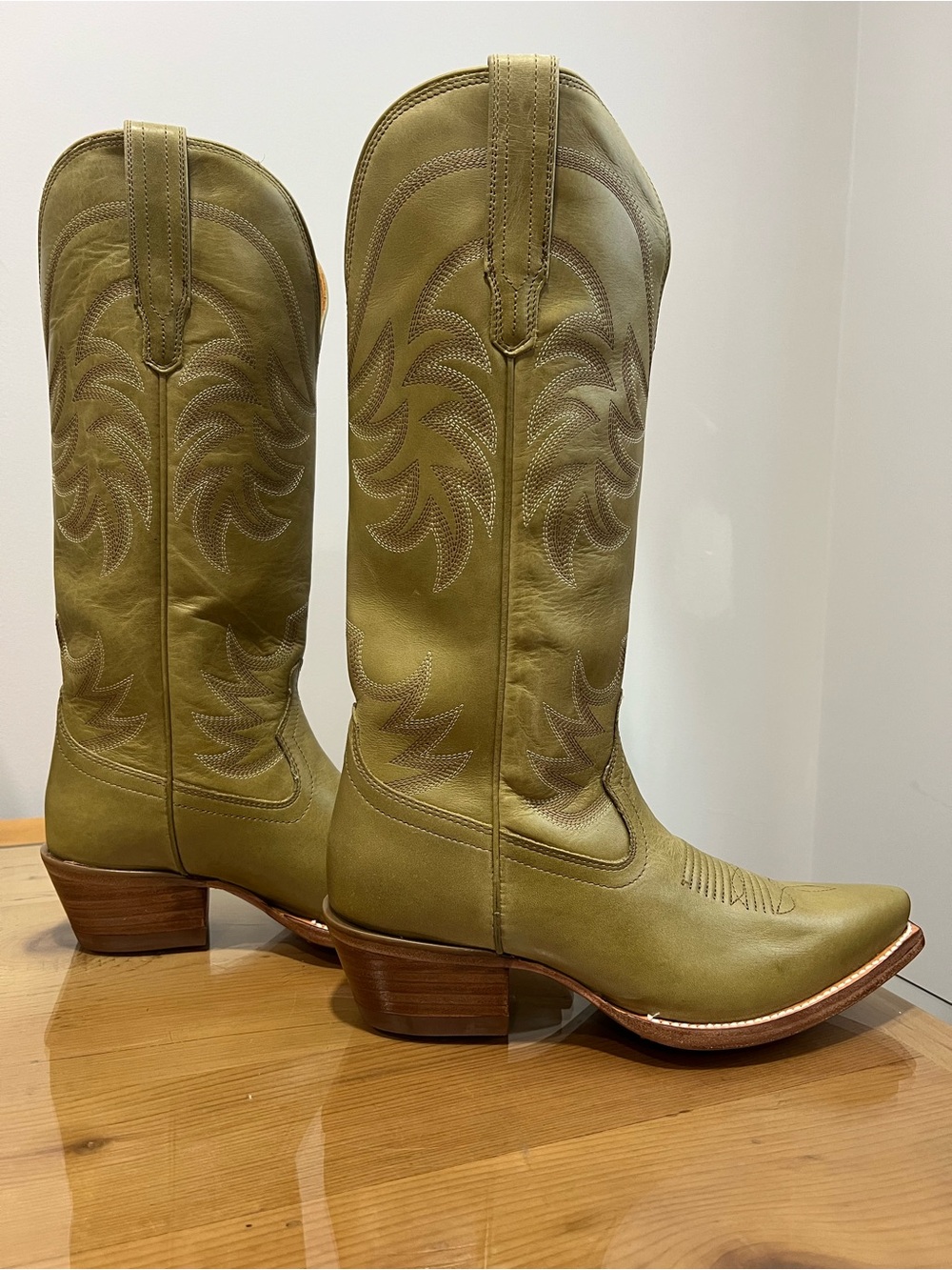 Tecovas Annie light Sage Green Women's Western Heeled Boots size 9 - Picture 5 of 9